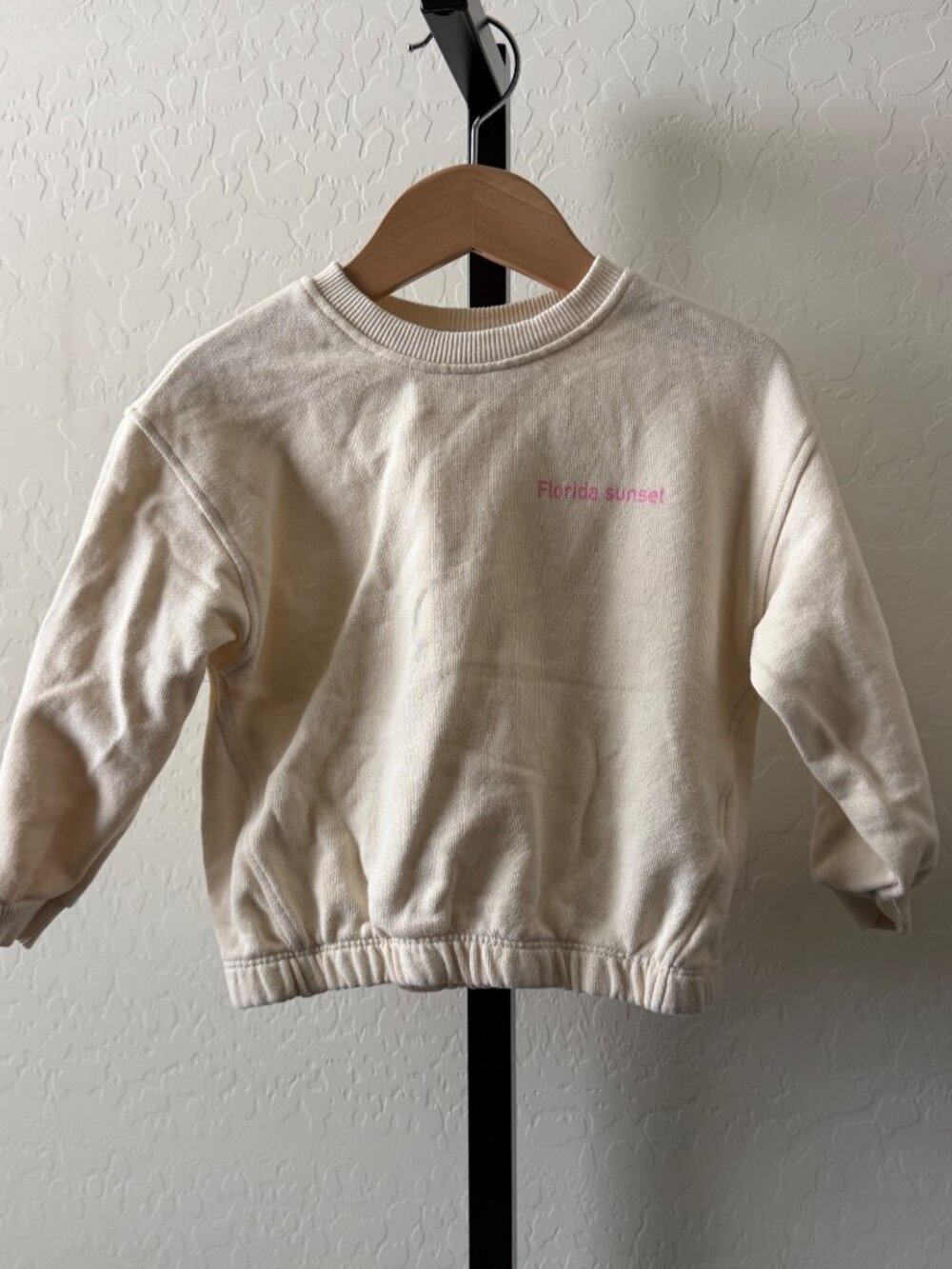 Zara Beige Florida Sunset Oversized Sweater sz 2T